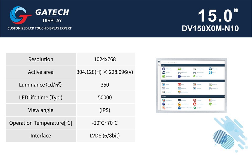 15.0 Inch 1024x768 For Navigator